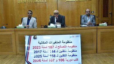 محافظ الأقصر يبحث مستجدات ملفات التصالح والتقنين ومنظومة المتغيرات المكانية