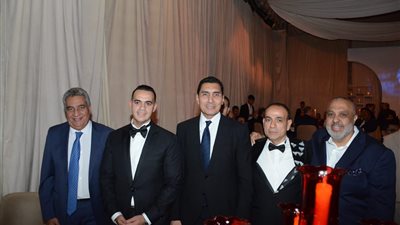 رجل الأعمال هشام توشكى ونجله النائب محمود هشام توشكى يحتفلان بزفاف شقيقه أحمد هشام توشكى
