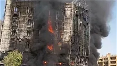 المعمل الجنائي ينتقل إلى موقع حريق عمارة حدائق الأهرام لفحص آثاره وبيان أسبابه