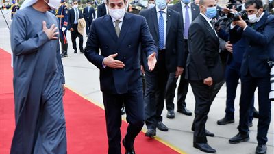 السيسي يودع محمد بن زايد بعد انتهاء زيارته لمصر