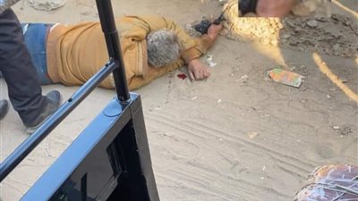 مختل عقليا يصيب أشخاص أثناء سيرهم بالشارع في شبين القناطر (صور)