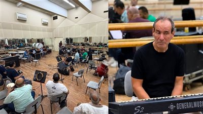 لقطات من تحضيرات المايسترو عمرو سليم لحفل ختام مهرجان القلعة مع مدحت صالح