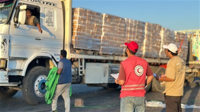 الهلال الأحمر المصري يرسل 3750 طنًا من المساعدات الإنسانية إلى غزة