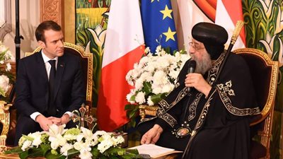 نص كلمة البابا تواضروس الثاني خلال استقباله الرئيس الفرنسي