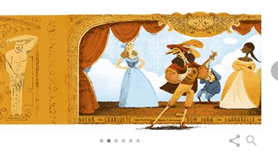 جوجل يحتفل بالكاتب الفرنسى موليير بلوحات فنية على الصفحة الرئيسية