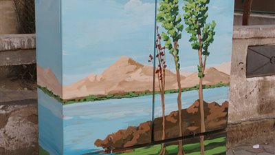 لوحات فنية على أكشاك الكهرباء بمحافظة القاهرة (صور)