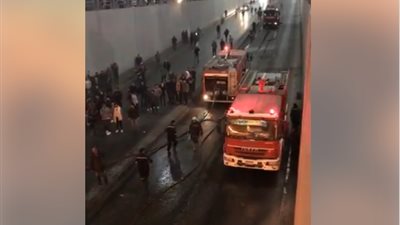 عاجل.. حريق بنفق الثورة ناحية طريق صلاح سالم (فيديو)