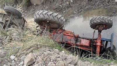 مصرع مزارع ونجله إثر انقلاب جرار زراعي في ترعة بالبحيرة