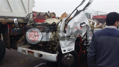 غلق تام للطريق الإقليمي اتجاه الصحراوي بالمنوفية بسبب حادث مروع (صور وفيديو)