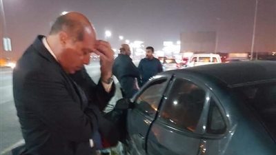 نجاة علاء نبيل من الموت فى حادث تصادم  (صور)