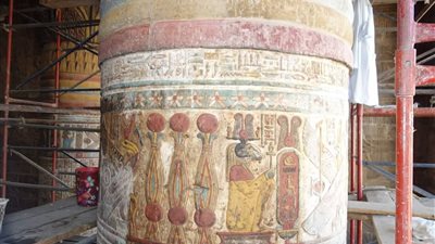 مصدر أثري: البعثة المصرية تواصل ترميم معبد إسنا (خاص)