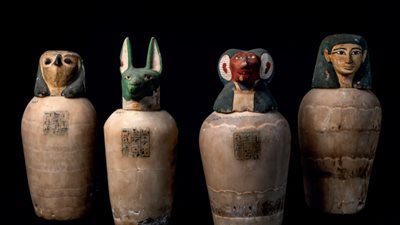 الآواني الكانوبية.. أبرز القطع الأثرية في سيناريو العرض بمتحف الغردقة