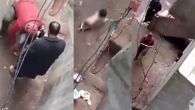 القبض على الأب صاحب واقعة تعرية طفلته في الشارع ومحاولة حرقها (خاص)