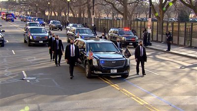 ​​​​​​​شاهد.. موكب مهيب يرافق بايدن إلى البيت الأبيض ليبدأ مهمته الرئاسية