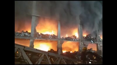 اندلاع حريق هائل بمصنع أقطان في شبرا الخيمة