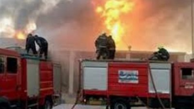 الحماية المدنية تُسيطر على حريق هائل بقطار بضائع في المنيا 