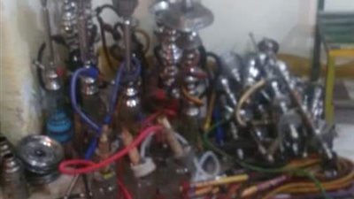 مصادرة 37 شيشة أثناء حملة ليلية علي مقاه كوم حمادة بالبحيرة (صور)