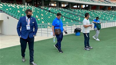 بيراميدز يتفقد ملعب إيبمبي قبل مواجهة راسينج كلوب (صور)