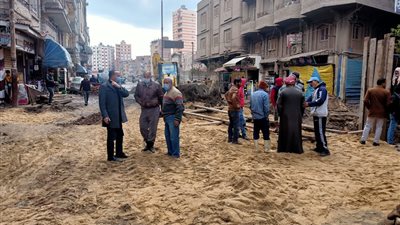 بلغ طولة 25 مترًا.. الانتهاء من إصلاح هبوط أرضي في شارع الترعة بالمحلة (صور) 