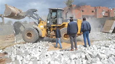 إزالة 7 حالات تعدٍ في المهد على الأراضي الزراعية بالفيوم (صور)