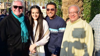 كواليس أحمد زاهر وحسين فهمي وصلاح عبد الله في الاحتفال بـ