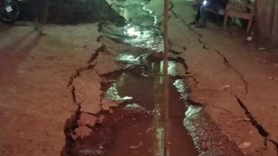 هبوط أرضي مفاجئ بالمنوفية وقيادات المحليات تتحرك إلى الموقع (صور)