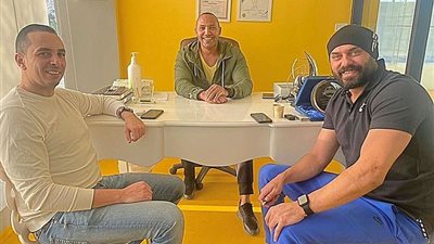 تدريبات قاسية للفنان أحمد صلاح حسني مع نور خطاب في الجيم