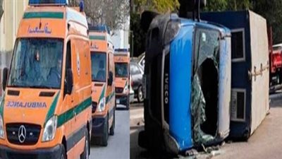 إصابة ضابطين و3 من رجال الشرطة في حادث تصادم بدمياط