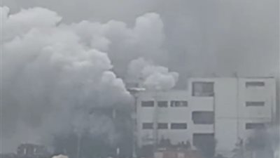 مصدر أمني: الاستعانة بـ14 سيارة إطفاء للسيطرة على حريق مصنع العبور (فيديو)