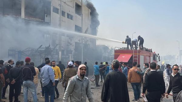 حريق مصنع العبور