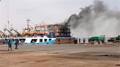 قيادات هيئة قناة السويس تتفقد موقع حريق الورشة العائمة بشركة التمساح لبناء السفن 