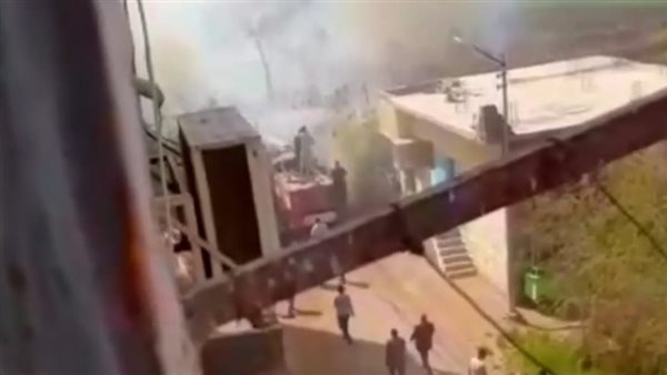 حريق بقطار قصب السكر