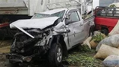 مصرع وإصابة 4 أشخاص في حادث تصادم سيارة بعربة كارو في البحيرة