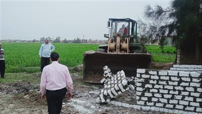 إزالة 6 حالات تعد على الأراضي الزراعية بالبحيرة