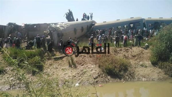 تصادم قطارين في سوهاج