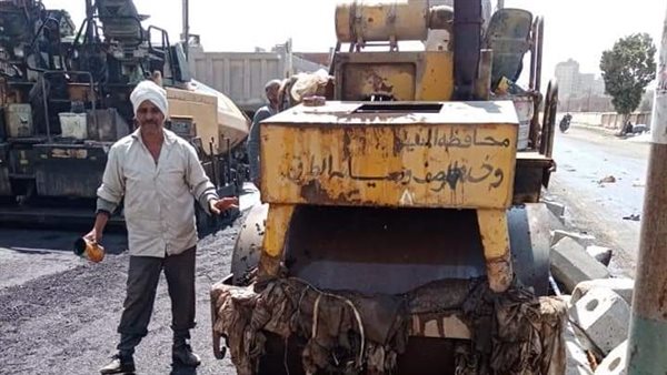 رصف الطرق بالمنيا