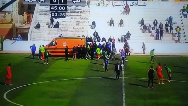 الاسعاف تنقل لاعب
