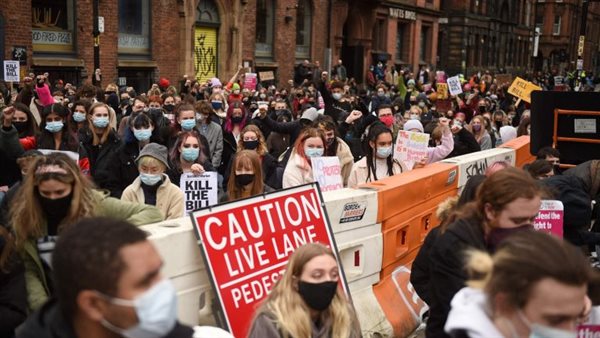 مظاهرات مانشستر البريطانية