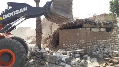 إزالة 7 حالات تعدٍّ على أراضي حماية النيل بالمنيا