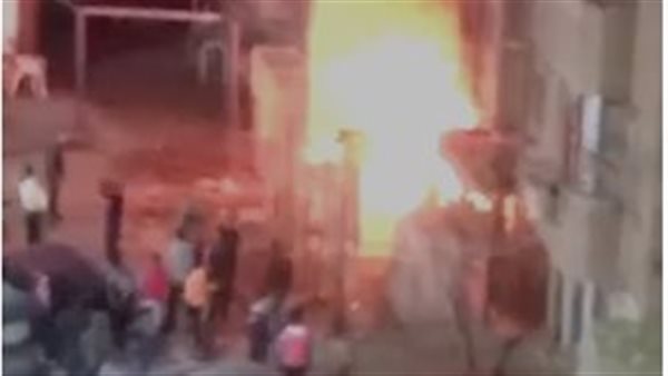 حريق مخزن كفر طهرمس