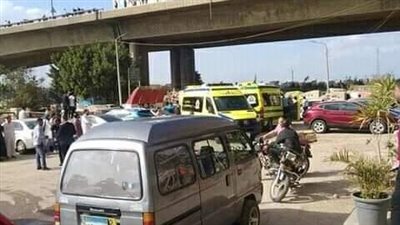 إصابة 10 أشخاص في انقلاب سيارة 