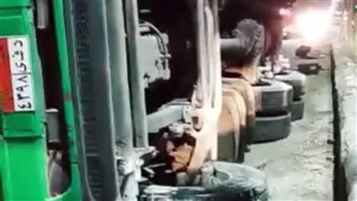 توقف حركة المرور على طريق طنطا الزراعي بسبب انقلاب سيارة نقل 