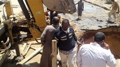 الانتهاء من إصلاح خط الطرد الرئيسي للصرف الصحي في الكرور بأسوان