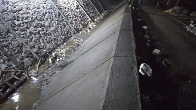 تبطين 634 مترًا من أعمال تأهيل الترع بالمنيا