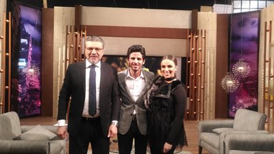حمدى الميرغنى وزوجته إسراء عبد الفتاح مع عمرو الليثى على النهار