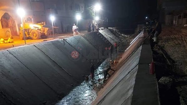 تبطين الترع بالمنيا