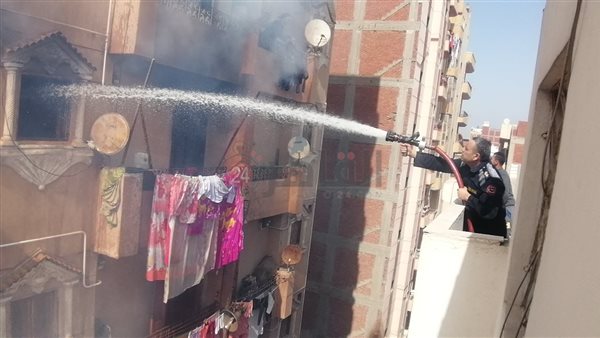 حريق هائل في شقة