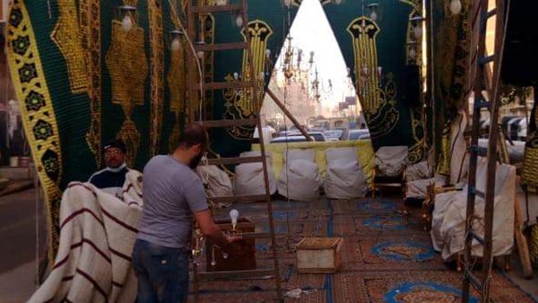 فك سرداق عزاء بمدينة