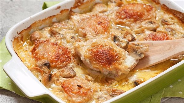  طاجن الدجاج بالمشروم