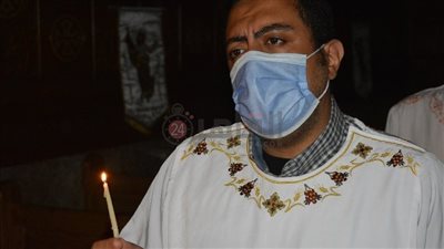 إجراءات احترازية مشددة خلال قداس عيد القيامة بكنيسة الأنبا بيشوي ببورسعيد (فيديو وصور)